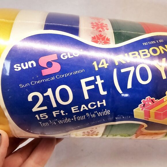 Retro 70s Christmas Wrapping Ribbon Sun Glo 3/4 in Ribbon 15 Ft each 14 colors - Picture 3 of 10